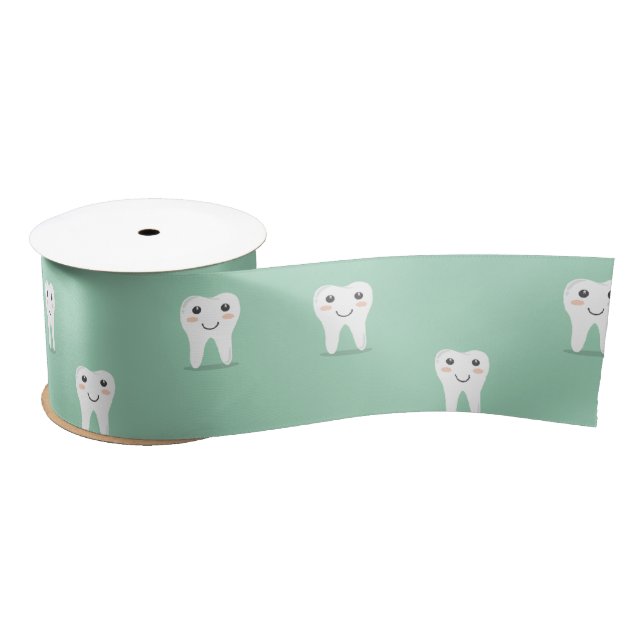 Kawaii-glücklicher Zahn Satinband (Spule)