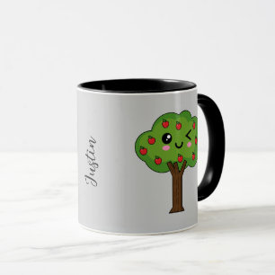 Kawaii Glücklicher Zwinkerndes Apfelbaum   Name hi Tasse