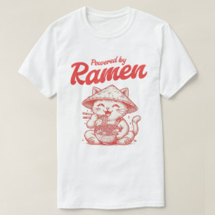 Kawaii Glückskatze isst Ramen-Nudeln Japanisch T-Shirt