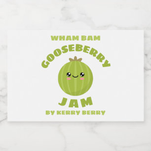 Kawaii Gooseberry Jam Lebensmitteletikett