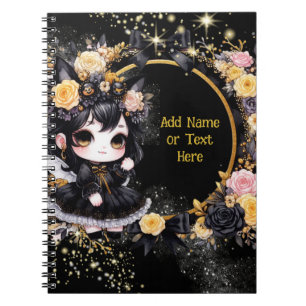 Kawaii Goth Girls Niedlicher Personalisierter Goth Notizblock