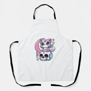Kawaii Gothic Cat Pastel Gothic Goth Cat Schürze