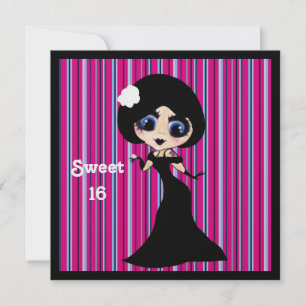 Kawaii Gothic Lolita ArtDeco Girl Einladung