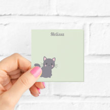 Kawaii Graue Katze Salbei Haftnotizen
