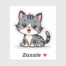Kawaii Gray Tabby Kitten - Schlaflosigkeit Pose