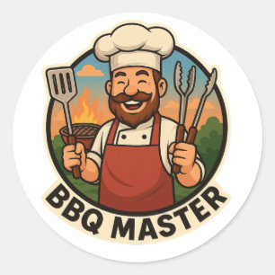 Kawaii GRILLEN Vater Grill Master Father's Day Sti Runder Aufkleber