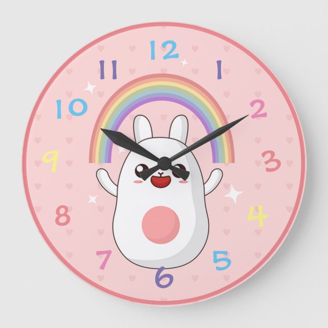 Kawaii Große Wanduhr (Vorderseite)
