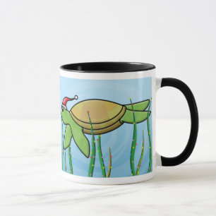 Kawaii grünes Meeresschildkröte-Weihnachten Tasse