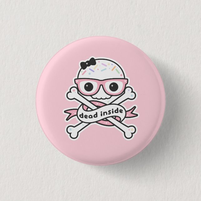 Kawaii Grunge Tote im Schädel Button (Vorderseite)
