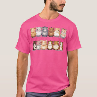 Kawaii Gruppe von adorable Hamstern in verschieden T-Shirt