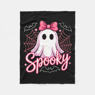 Kawaii gruseliger Geist süße rosa Halloween-Grafik Fleecedecke