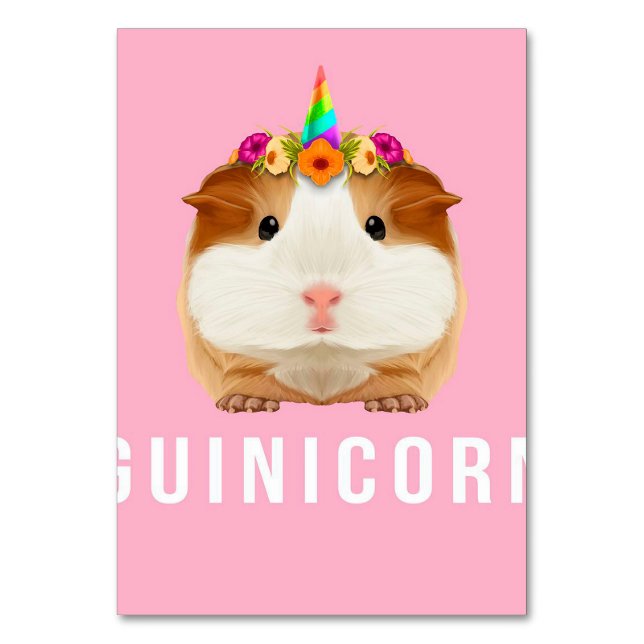 Kawaii Guinea Pig Unicorn Funny Pet Owner Geschenk Tischnummer (Vorderseite)