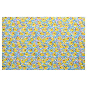 Kawaii-Gummiente-Muster mit spielerischen aquatisc Stoff