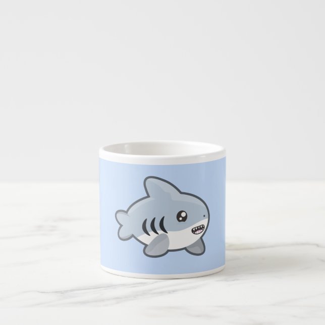 Kawaii Haifisch Espressotasse (Vorderseite)