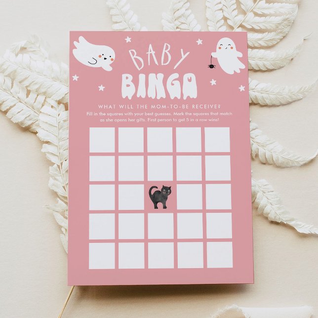Kawaii Halloween Baby Shower Bingo Game Card Einladung (Von Creator hochgeladen)