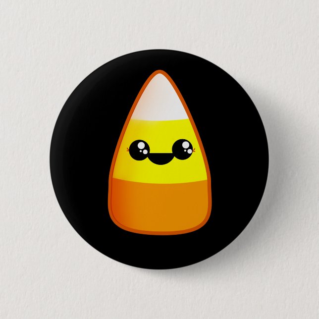 Kawaii Halloween Candy Corn Button (Vorderseite)
