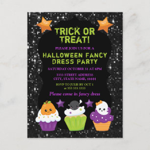 Kawaii Halloween-Cupcakes Fancy-Dress-Party Postkarte