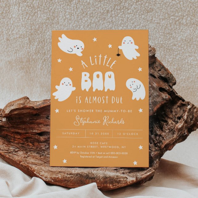 Kawaii Halloween Cute Ghost Baby shower Invitation (Créateur téléchargé)