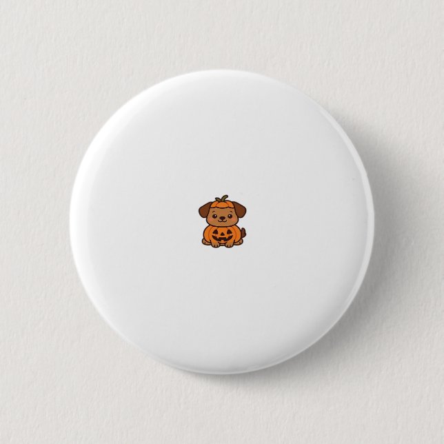 Kawaii Halloween Dog � Pumpkin Puppy Sticker Class Button (Vorderseite)