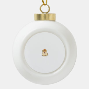 Kawaii-Halloween-Hund � Kürbis-Geist-Welpen-Aufkle Keramik Kugel-Ornament