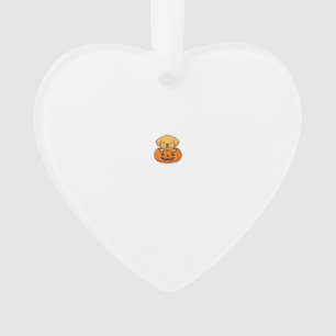 Kawaii-Halloween-Hund � Kürbis-Welpen-Aufkleber Bo Ornament