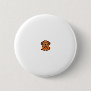 Kawaii Halloween-Hund � Kürbis-Welpen-Aufkleber Kl Button