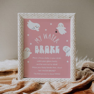 Kawaii Halloween My Water Broke Baby Showspiel Poster