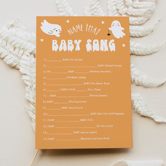 Kawaii Halloween Name Dieses Baby Song Game Card Einladung (Von Creator hochgeladen)