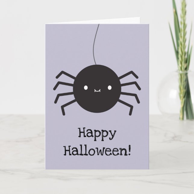 Kawaii Halloween Spider Karte (Vorderseite)