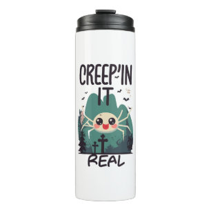 Kawaii-Halloween-Spinnen-Wortspiel Thermosbecher