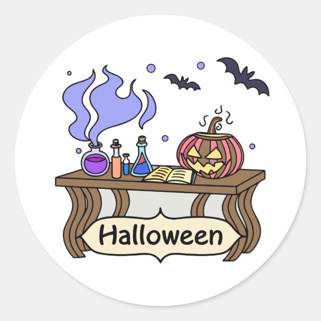 Kawaii Halloween-Zaubertränke - Hexerei Runder Aufkleber (Vorderseite)