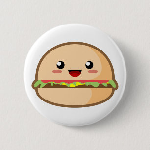 Kawaii Hamburger Button