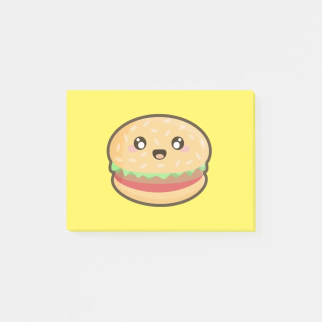Kawaii Hamburger Post-it Klebezettel (Vorderseite)