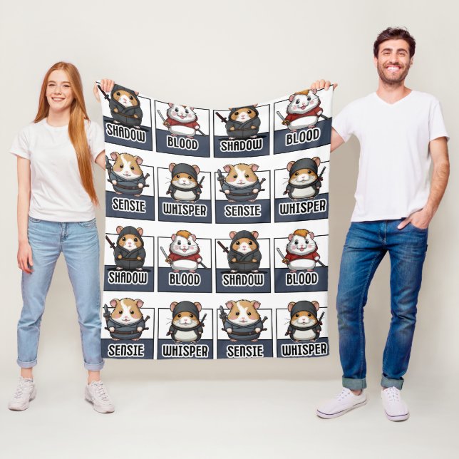 Kawaii Hamster Ninja Pattern Fleecedecke (Beispiel)