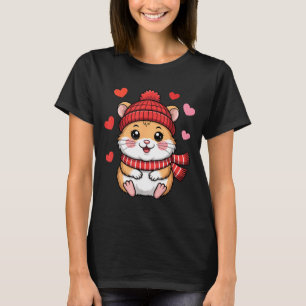 Kawaii Hamster Valentinstag Herzen Schal Beanie T-Shirt