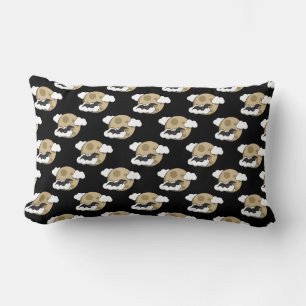 Kawaii Happy Bat Flying auf Vollmond-Muster Lendenkissen