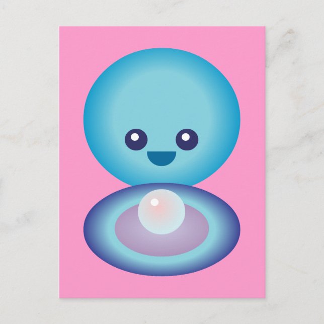 Kawaii Happy Clam Postkarte (Vorderseite)