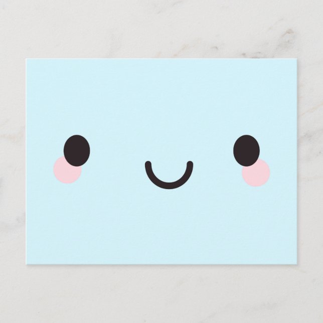 Kawaii Happy Face Postkarte (Vorderseite)