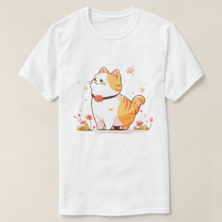 Kawaii Happy Orange Tabby Cat T-Shirt
