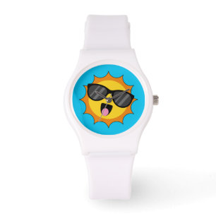Kawaii Happy Sun mit Sonnenbrille Armbanduhr