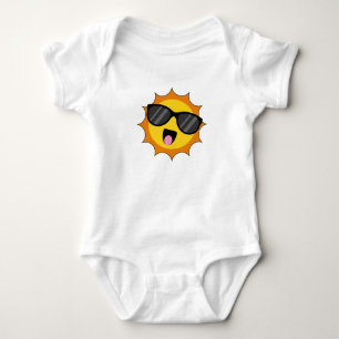 Kawaii Happy Sun mit Sonnenbrille Baby Strampler