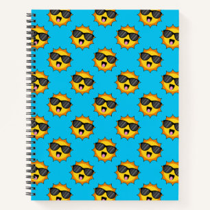 Kawaii Happy Sun mit Sonnenbrille Notizbuch