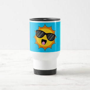 Kawaii Happy Sun mit Sonnenbrille Reisebecher