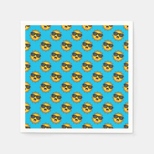 Kawaii Happy Sun mit Sonnenbrille Serviette