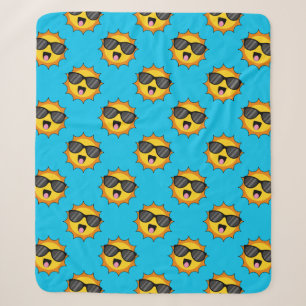 Kawaii Happy Sun mit Sonnenbrille Sherpadecke