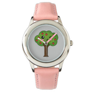 Kawaii Happy Winking Apple Tree Armbanduhr