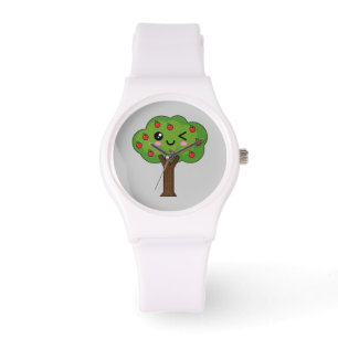 Kawaii Happy Winking Apple Tree Armbanduhr