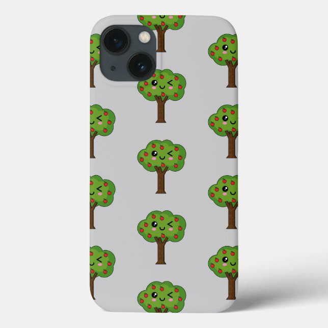 Kawaii Happy Winking Apple Tree Case-Mate iPhone Hülle (Rückseite)