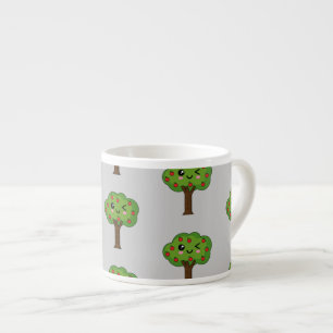 Kawaii Happy Winking Apple Tree Espressotasse