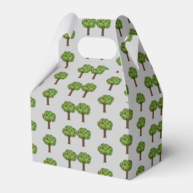 Kawaii Happy Winking Apple Tree Geschenkschachtel (Vorderseite)